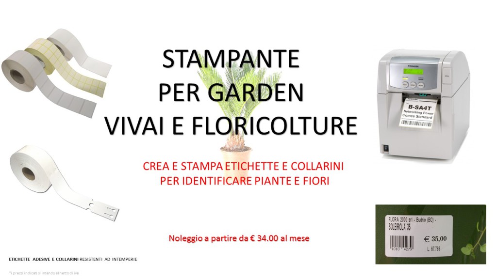 Stampanti Etichette per Garden Vivai e Floriculture, Gommisti, Corrieri e  Aziende Chimiche